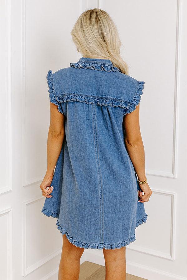 Happy Life Denim Mini Dress Product Image