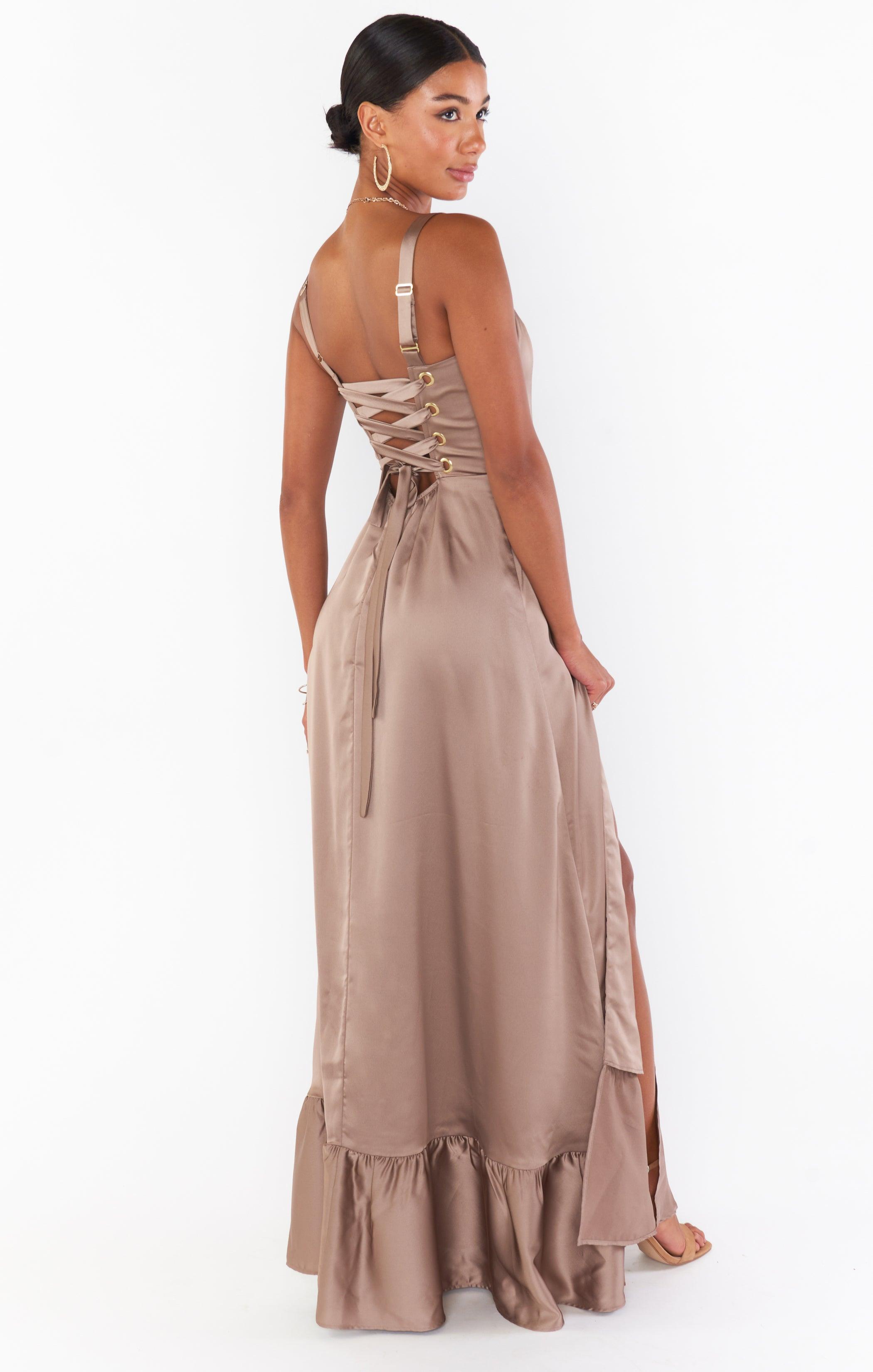 Clarissa Corset Dress ~ Dune Luxe Satin Product Image