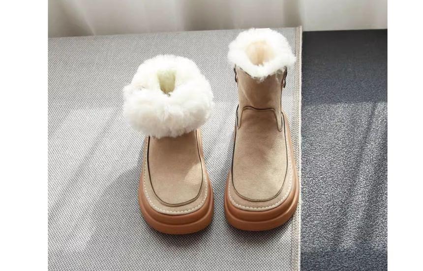 Platform Fluffy Trim Short Snow Boots Product Image