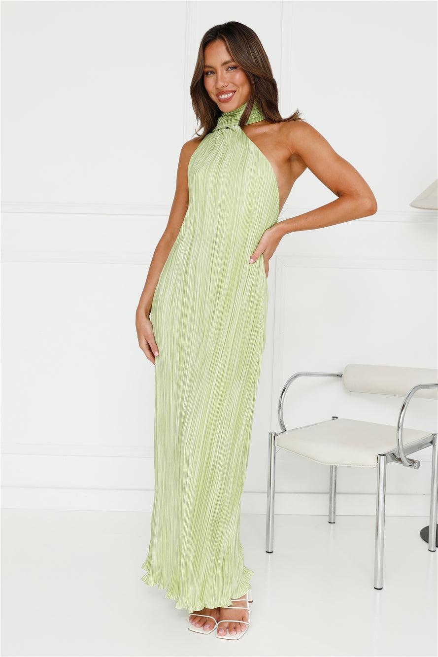 Plisse Perfect Maxi Dress Lime Product Image