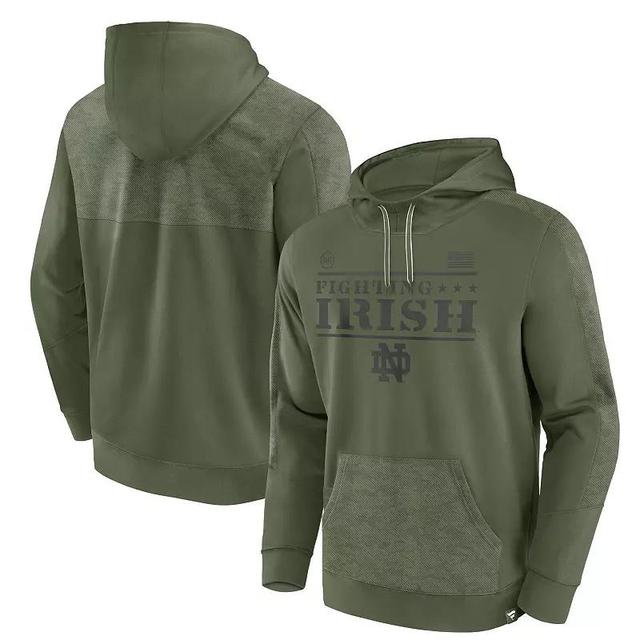 Mens Fanatics Branded Olive Notre Dame Fighting Irish OHT Military Appreciation Stencil Pullover Hoodie Product Image