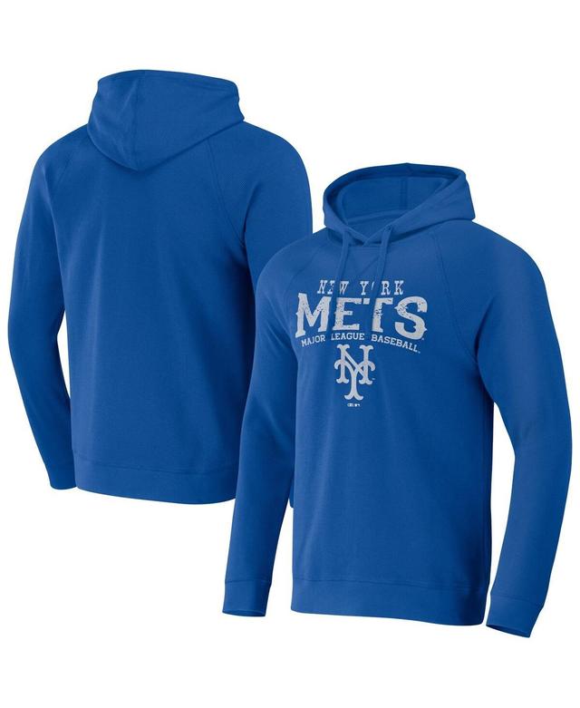 Mens Darius Rucker Collection by Fanatics Royal New York Mets Waffle-Knit Raglan Pullover Hoodie Blue Product Image