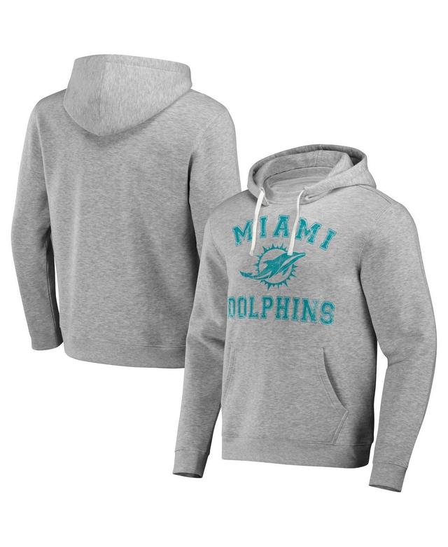 Men's NFL x Darius Rucker Collection by Fanatics Heather Gray Miami Dolphins Coaches Pullover Hoodie Product Image