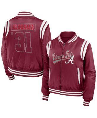 Women's Crimson Alabama Crimson Tide Football Bomber Full-Zip Jacket Product Image