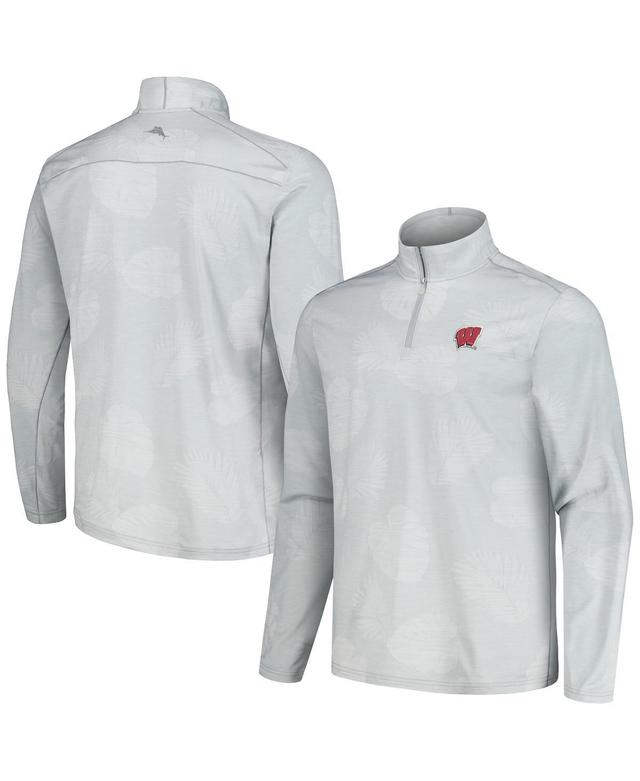 Tommy Bahama Mens Wisconsin Badgers Delray Frond Island Zone Half-Zip Jacket Product Image