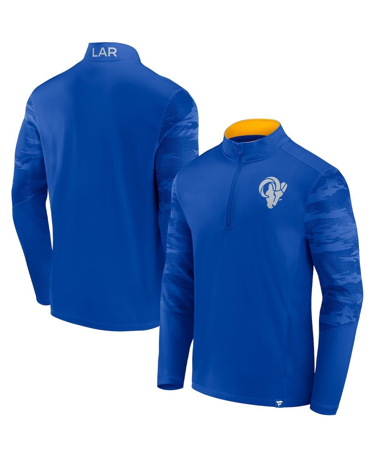 Mens Fanatics Branded Royal Los Angeles Rams Ringer Quarter-Zip Jacket Product Image