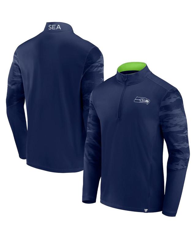 Mens Fanatics College Navy Seattle Seahawks Ringer Quarter-Zip Jacket Product Image