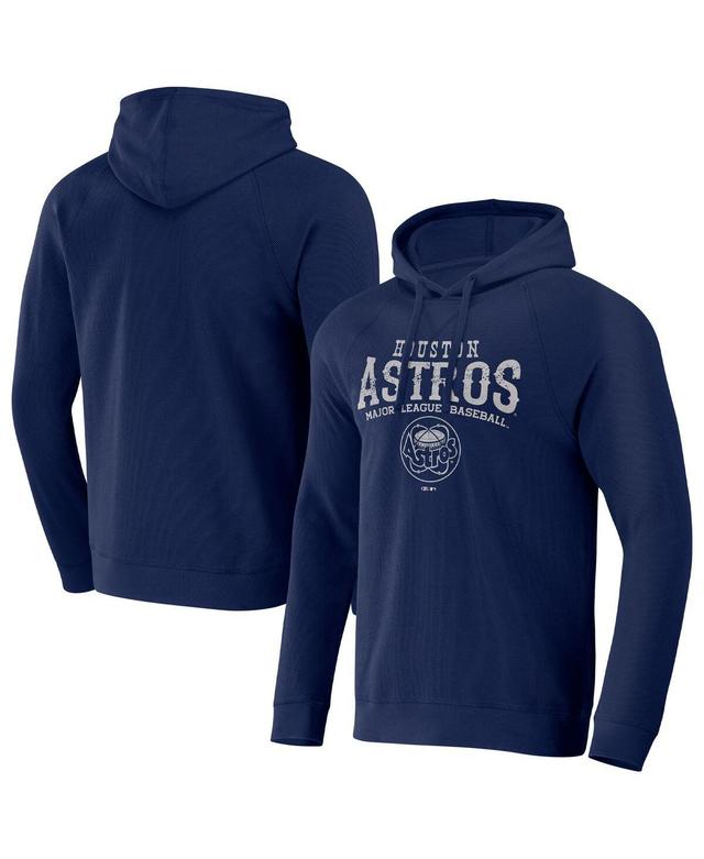 Mens Darius Rucker Collection by Fanatics  Navy Houston Astros Waffle-Knit Raglan Pullover Hoodie Product Image