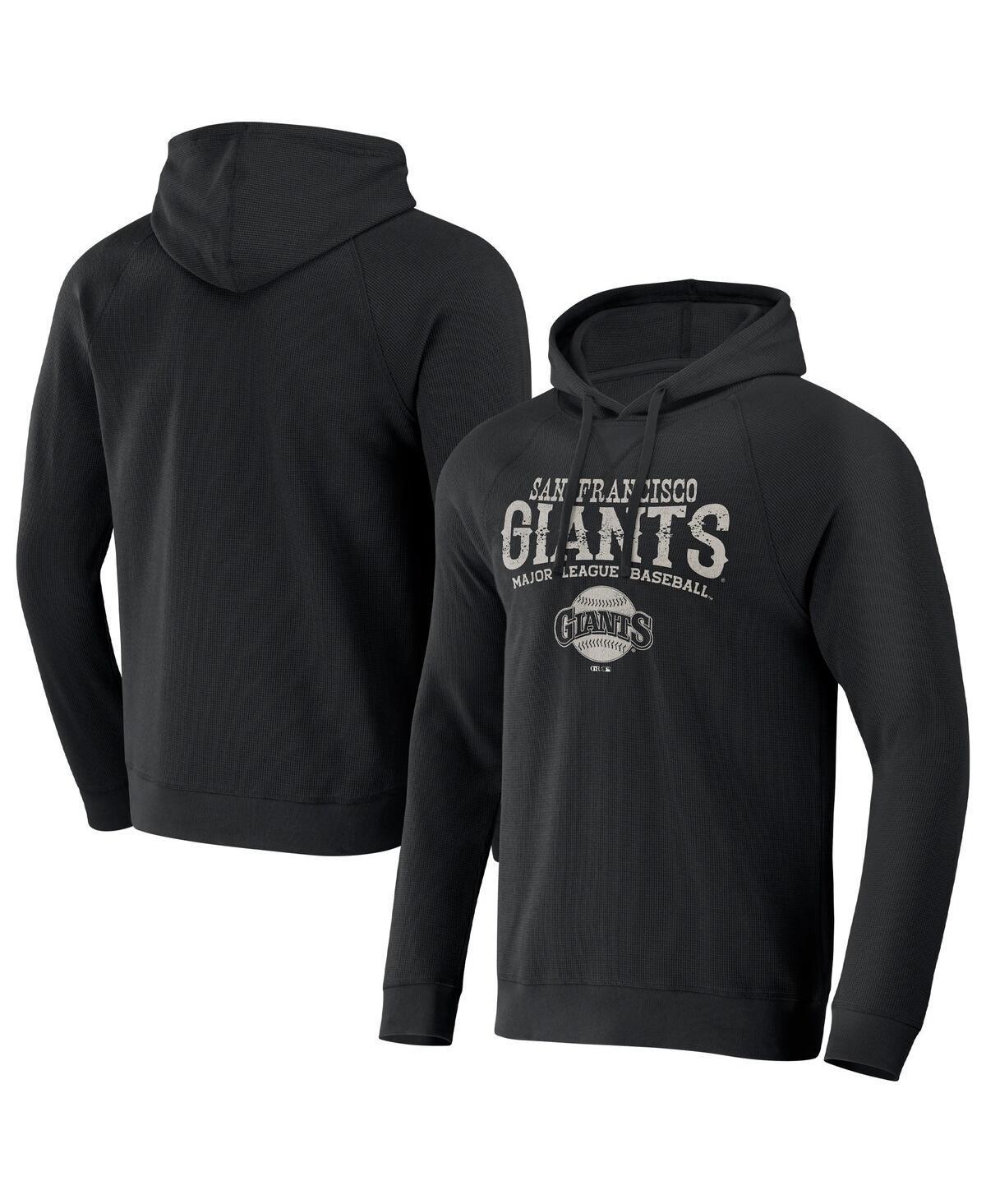 Mens Darius Rucker Collection by Fanatics Black Distressed San Francisco Giants Waffle-Knit Raglan Pullover Hoodie Product Image