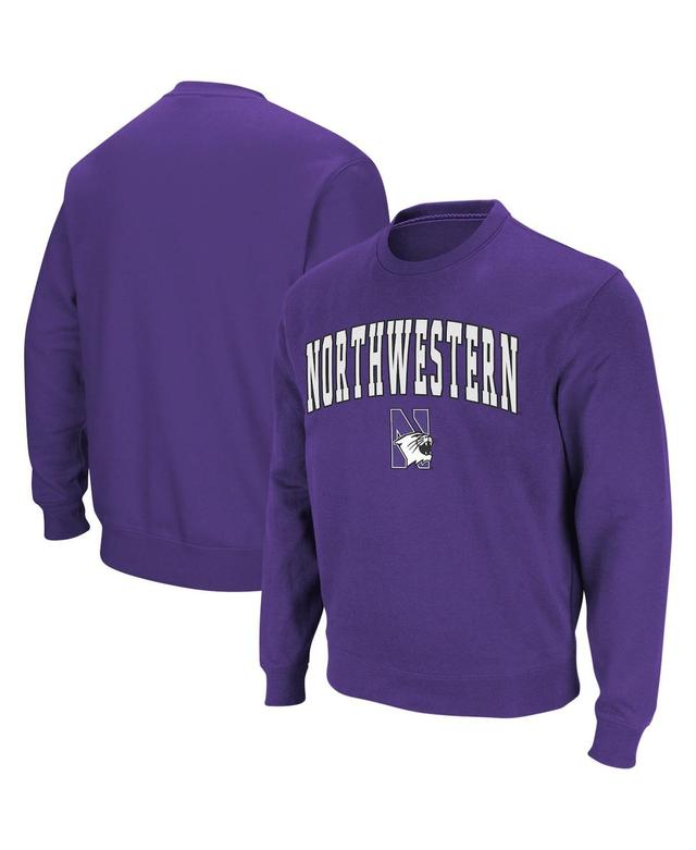 Mens Colosseum Northwestern Wildcats Arch & Logo Crew Neck Sweatshirt Product Image