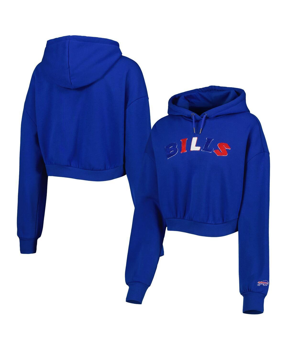 Womens The Wild Collective Royal Buffalo Bills Cropped Pullover Hoodie Product Image