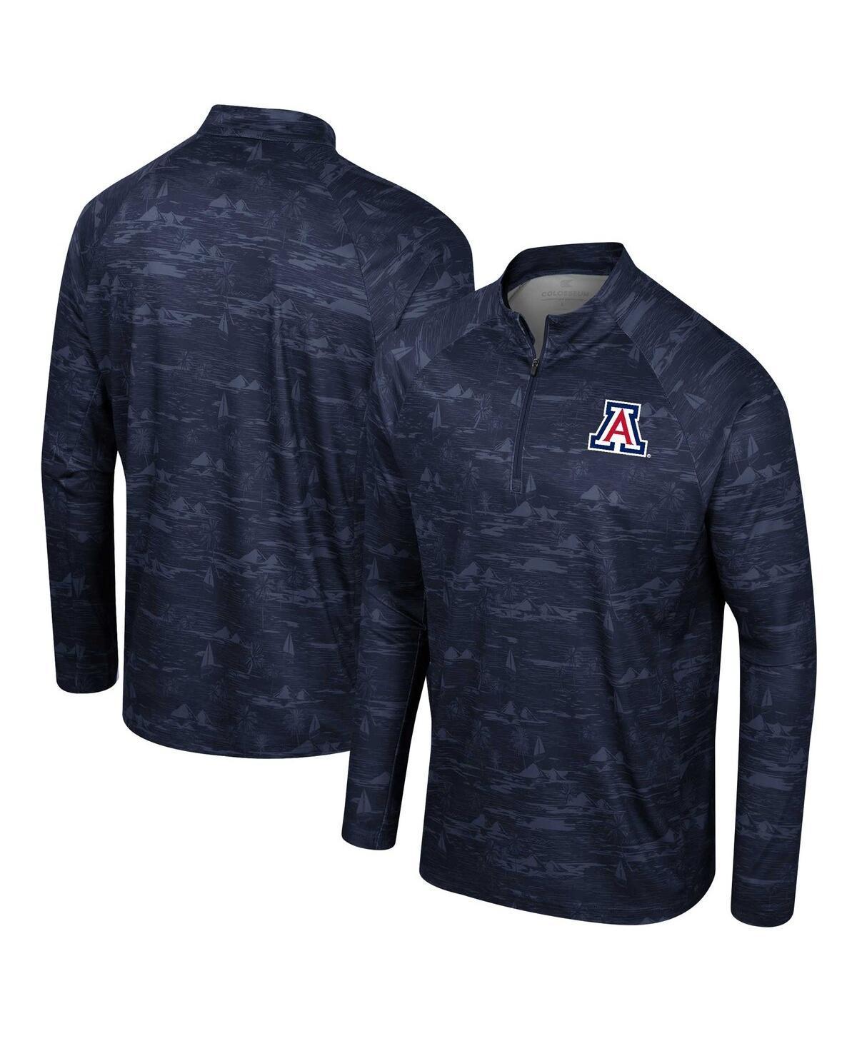 Mens Colosseum Arizona Wildcats Carson Raglan Quarter-Zip Jacket Blue Product Image