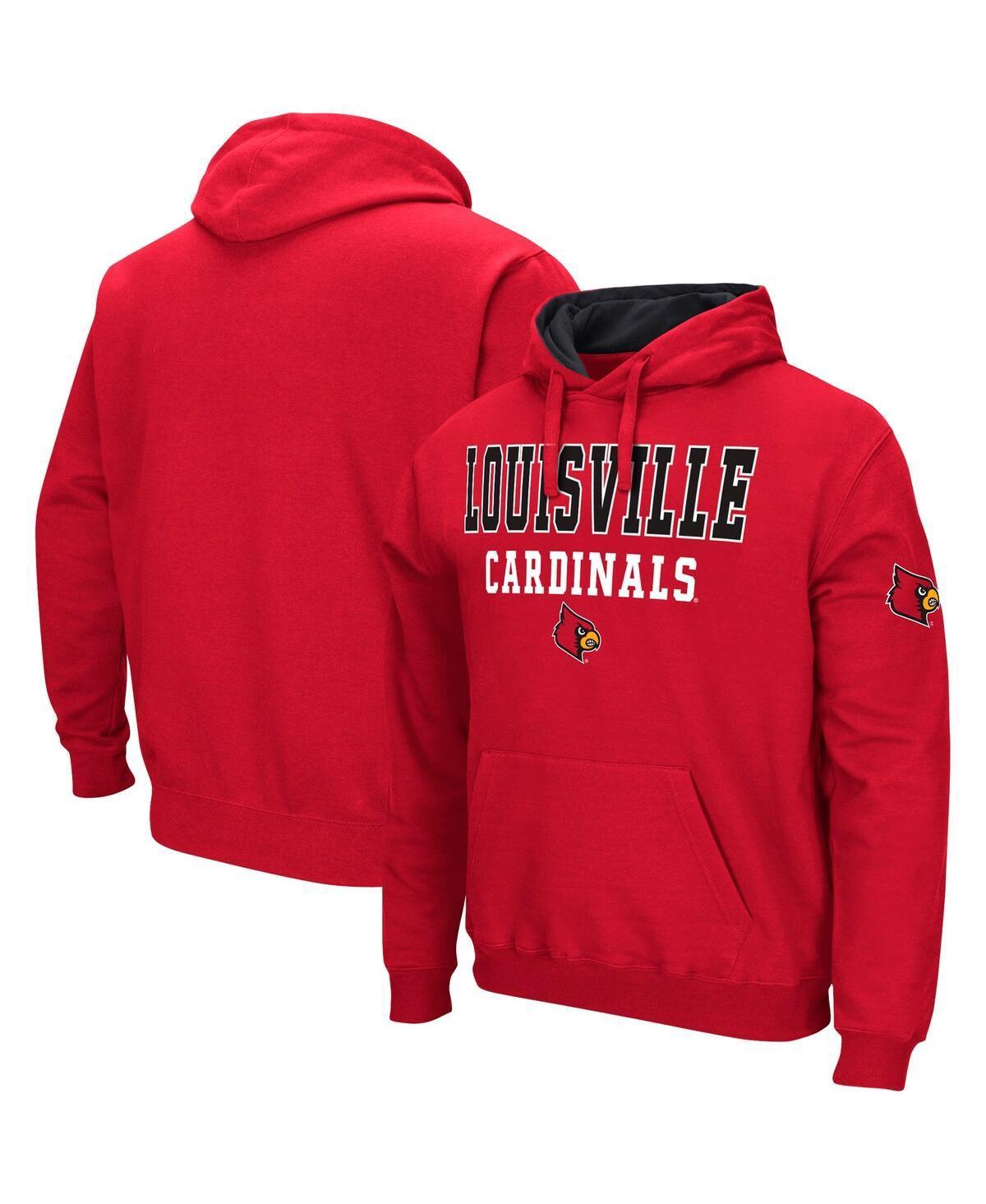 Mens Colosseum Red Louisville Cardinals Sunrise Pullover Hoodie Product Image