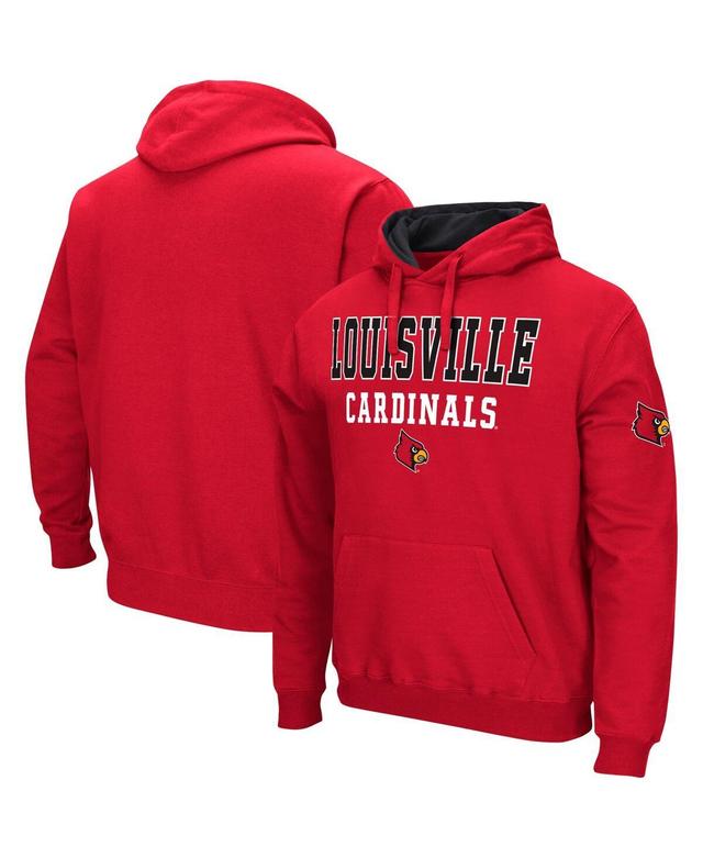 Mens Colosseum Red Louisville Cardinals Sunrise Pullover Hoodie Product Image