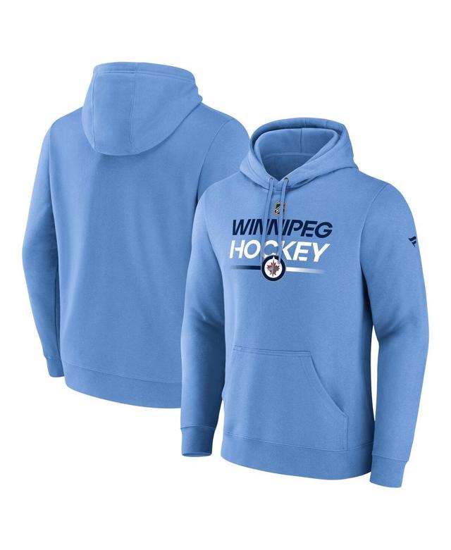 Mens Fanatics Light Blue Winnipeg Jets Alternate Wordmark Fleece Pullover Hoodie Product Image