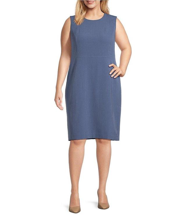 Kasper Plus Stretch Crepe Princess Seam Sheath Dress Product Image