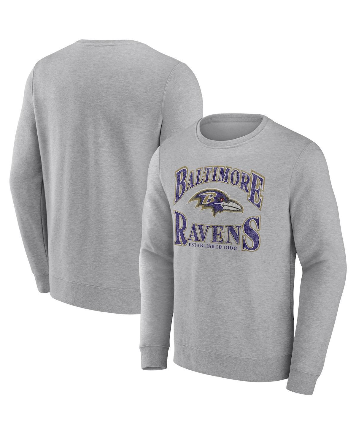 Mens Fanatics Branded Heathered Charcoal Baltimore Ravens Playability Pullover Sweatshirt Product Image