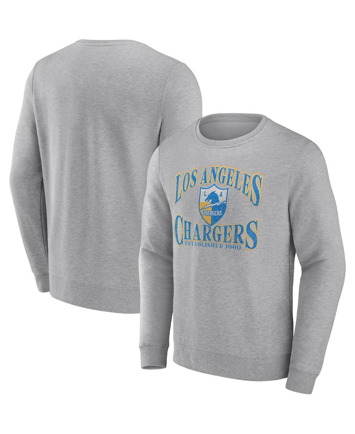 Mens Fanatics Heather Charcoal Los Angeles Chargers Playability Pullover Sweatshirt Product Image