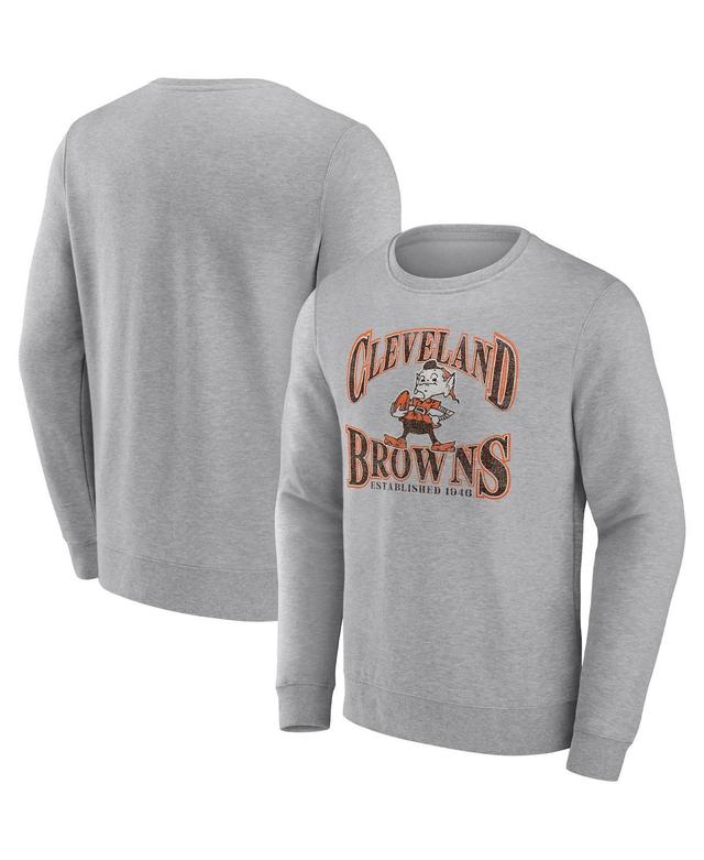 Mens Fanatics Heathered Gray Cleveland Browns Playability Pullover Sweatshirt Product Image