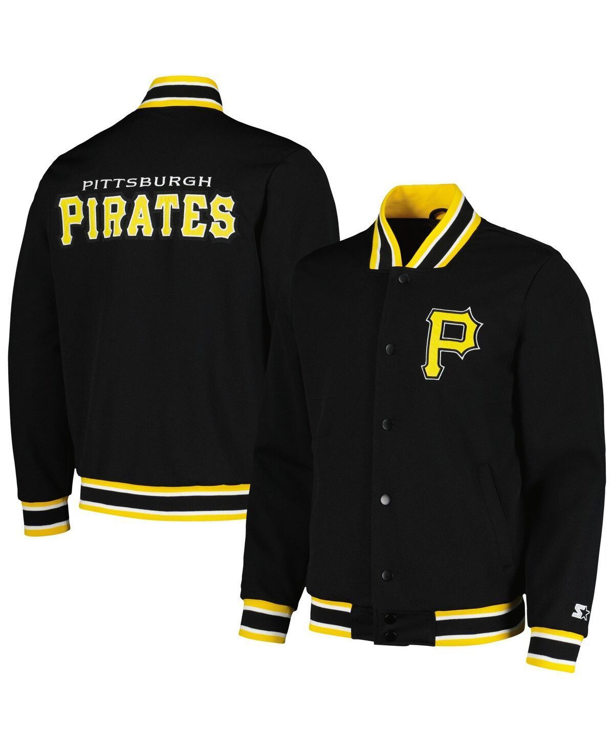 Mens Starter Black Pittsburgh Pirates Secret Weapon Satin Full-Snap Jacket Product Image