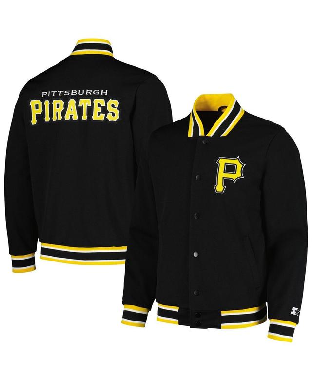 Mens Starter Black Pittsburgh Pirates Secret Weapon Satin Full-Snap Jacket Product Image