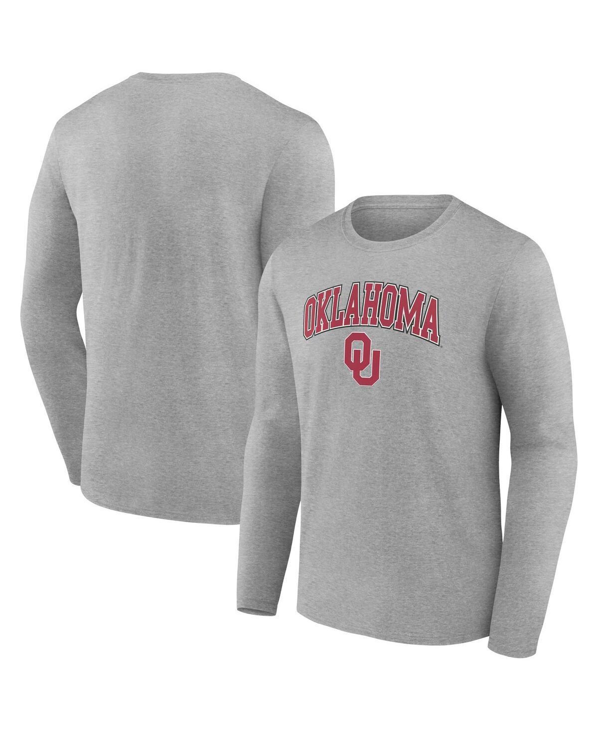 Mens Fanatics Heather Gray Oklahoma Sooners Campus Long Sleeve T-shirt Product Image