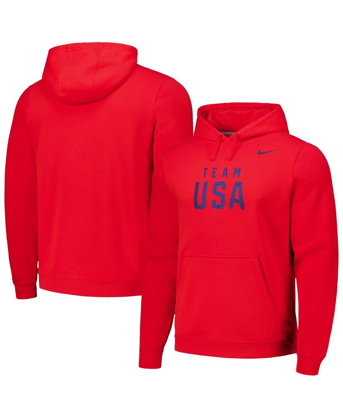 Mens Nike Red Team USA Club Fleece Pullover Hoodie Product Image