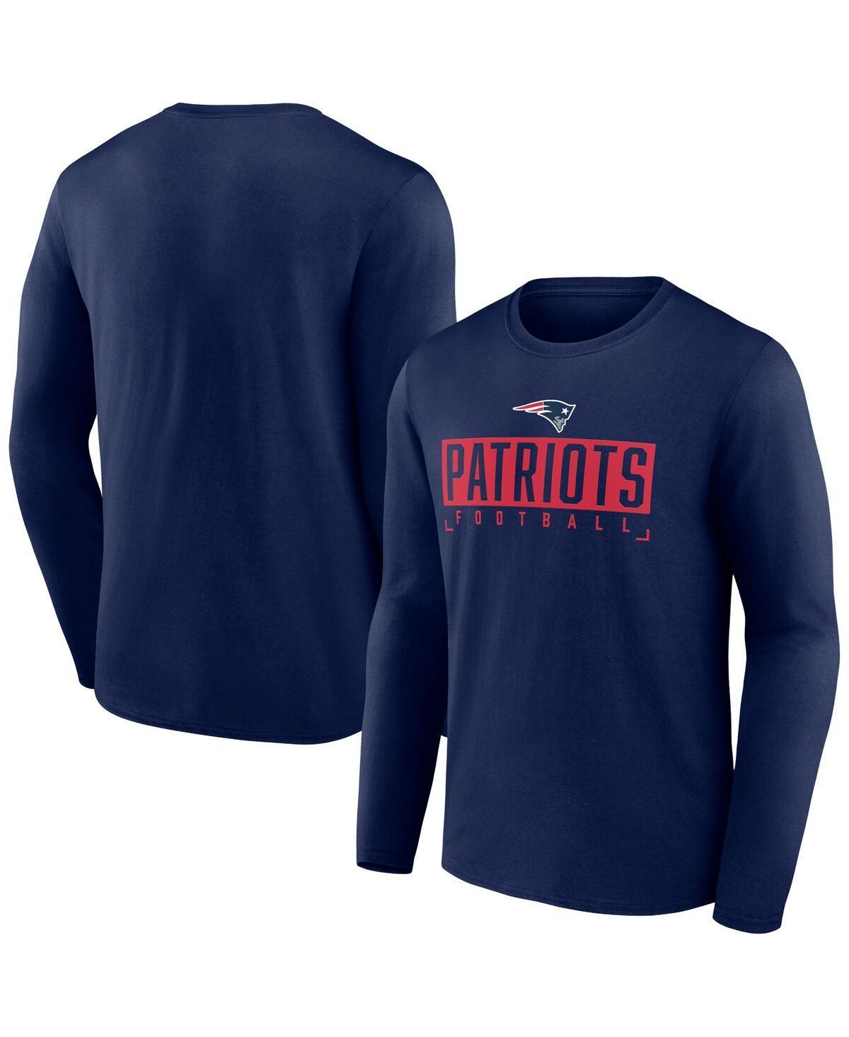 Mens Fanatics Branded New England Patriots Big & Tall Wordmark Long Sleeve T-Shirt Blue Product Image