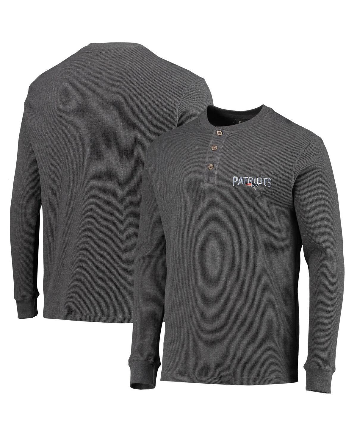 Mens Dunbrooke Heathered Gray New England Patriots Logo Maverick Thermal Henley Long Sleeve T-Shirt PAT Grey Product Image