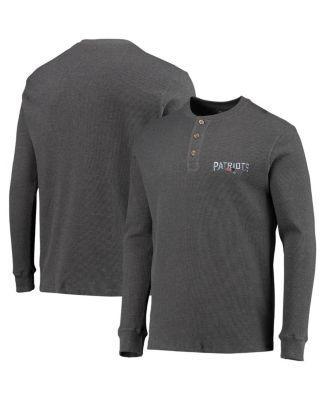 Mens Dunbrooke Heathered Gray New England Patriots Logo Maverick Thermal Henley Long Sleeve T-Shirt Product Image