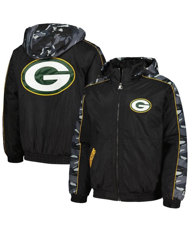 Mens Starter Black Green Bay Packers Thursday Night Gridiron Full-Zip Hoodie Jacket Product Image