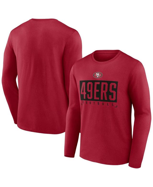 Mens Fanatics Scarlet San Francisco 49ers Stack The Box Long Sleeve T-shirt Product Image