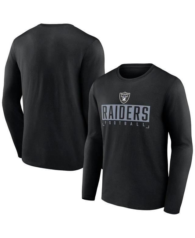 Mens Fanatics Black Las Vegas Raiders Stack The Box Long Sleeve T-shirt Product Image