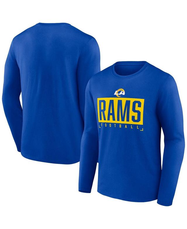 Mens Fanatics Branded Royal Los Angeles Rams Stack The Box Long Sleeve T-Shirt Product Image