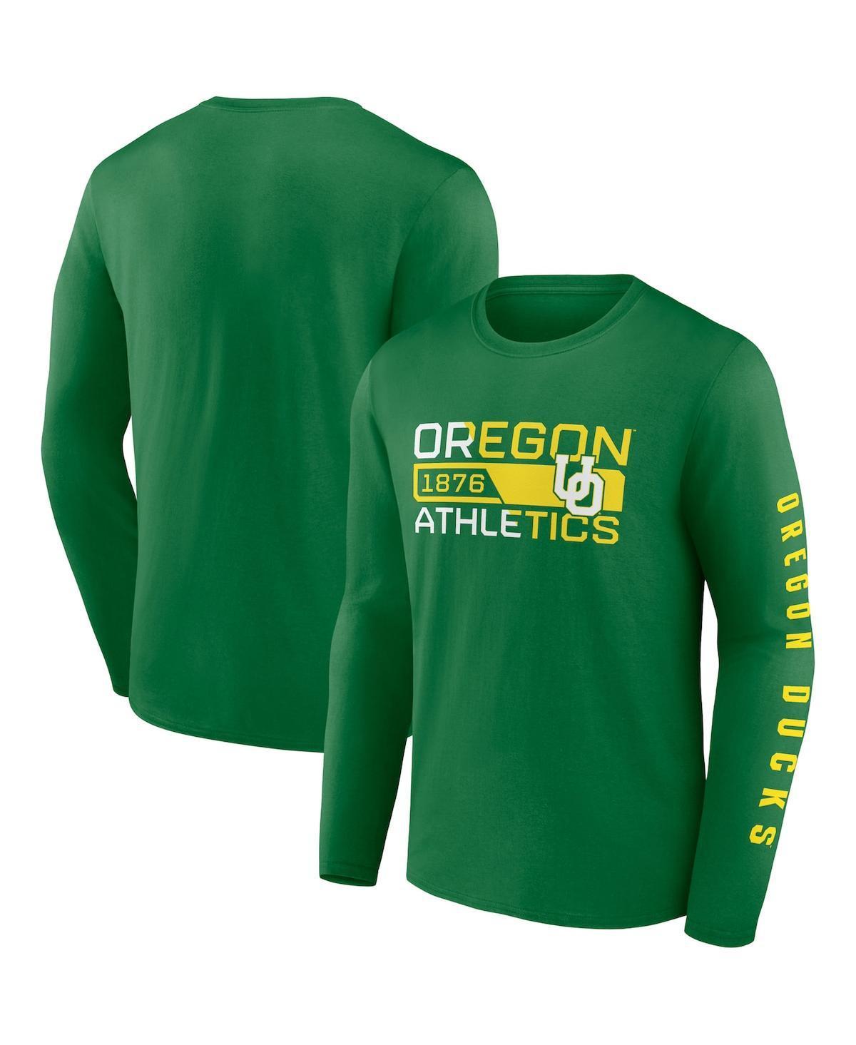 Mens Fanatics Branded Oregon Ducks Broad Jump 2-Hit Long Sleeve T-Shirt Product Image