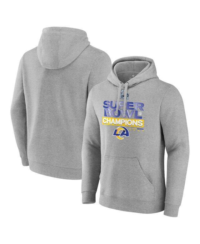 Mens Fanatics Heathered Gray Los Angeles Rams Super Bowl Lvi Champions Locker Room Trophy Collection Fitted Pullover Hoodie Product Image