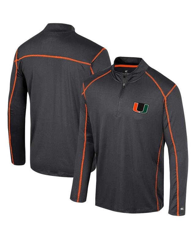 Mens Colosseum Black Miami Hurricanes Cameron Quarter-Zip Windshirt Product Image