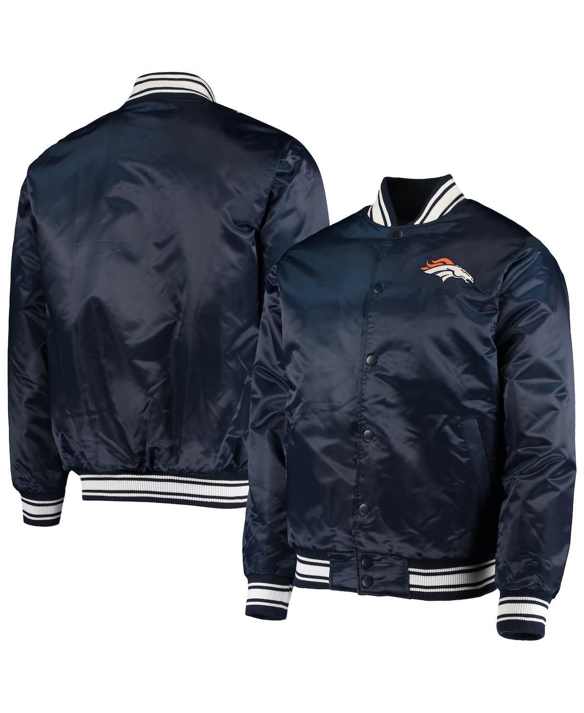 Mens Starter Denver Broncos Locker Room Satin Varsity Full-Snap Jacket Blue Product Image