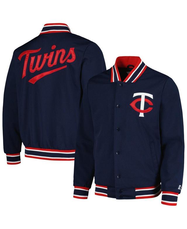 Mens Starter Navy Minnesota Twins Secret Weapon Satin Full-Snap Jacket Product Image