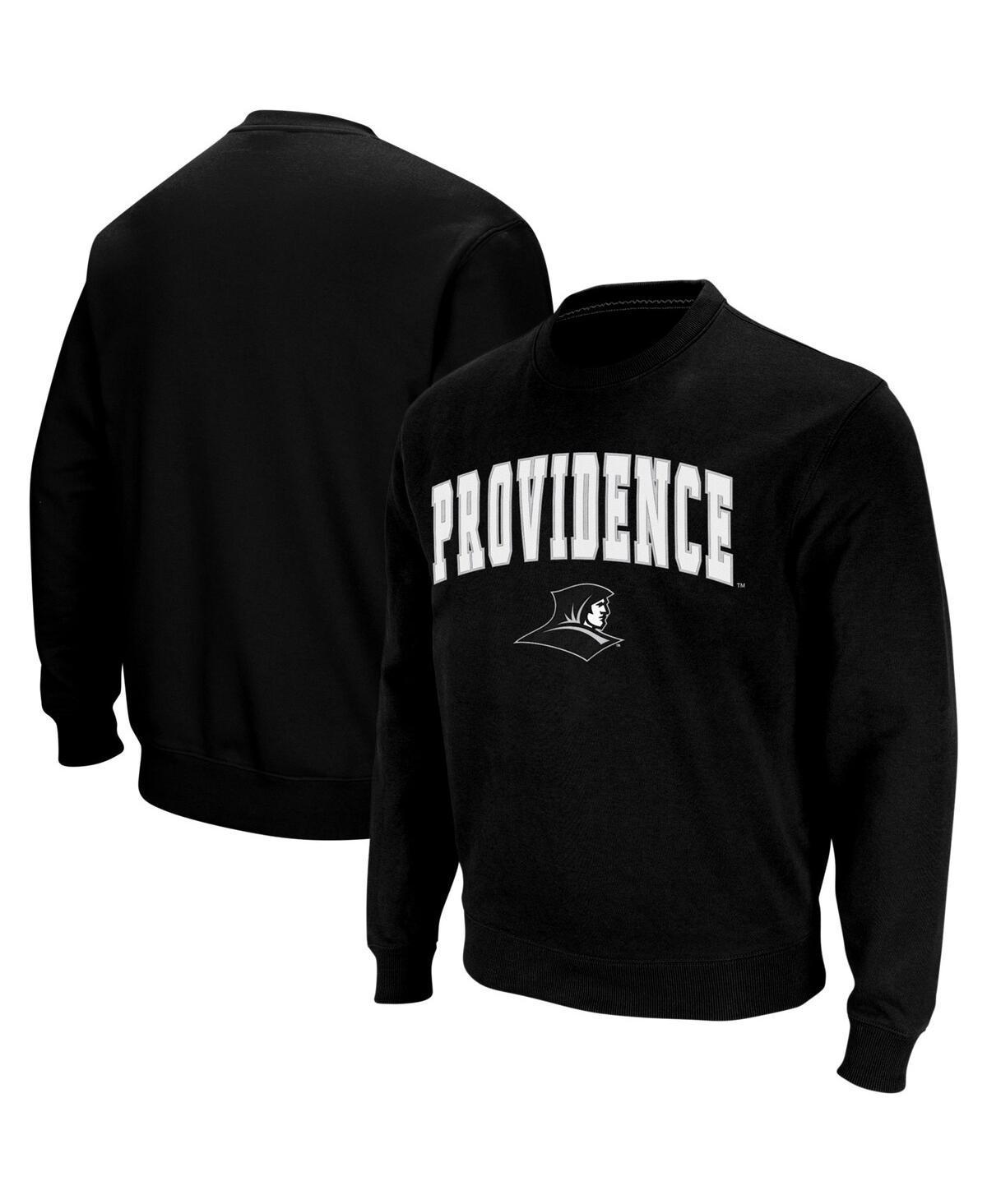 Mens Colosseum Black Providence Friars Arch and Logo Crew Neck Sweatshirt Product Image