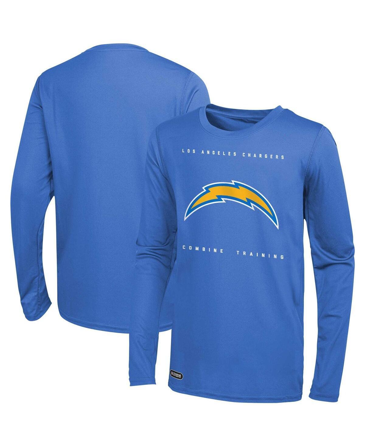 Mens Powder Blue Los Angeles Chargers Side Drill Long Sleeve T-Shirt Product Image