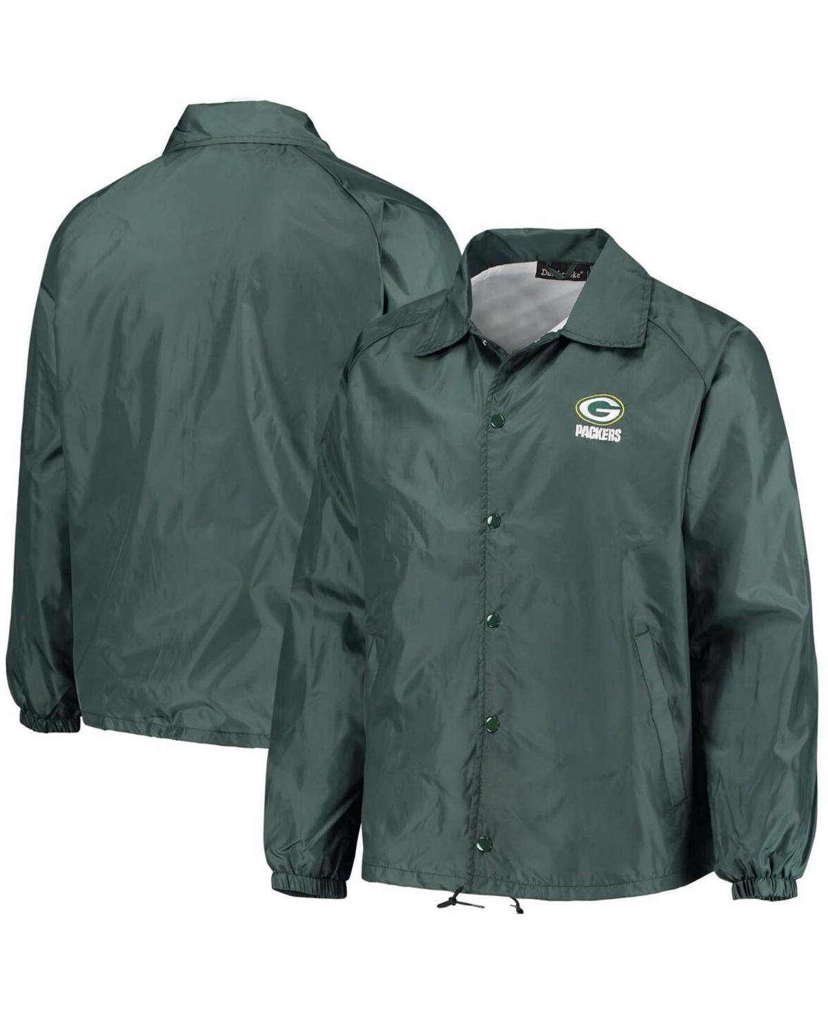 Mens Green Green Bay Packers Coaches Classic Raglan Full-Snap Windbreaker Jacket Product Image