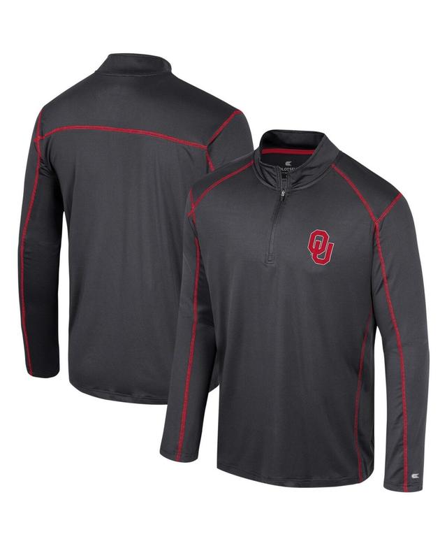 Mens Colosseum Black Oklahoma Sooners Cameron Quarter-Zip Windshirt Product Image