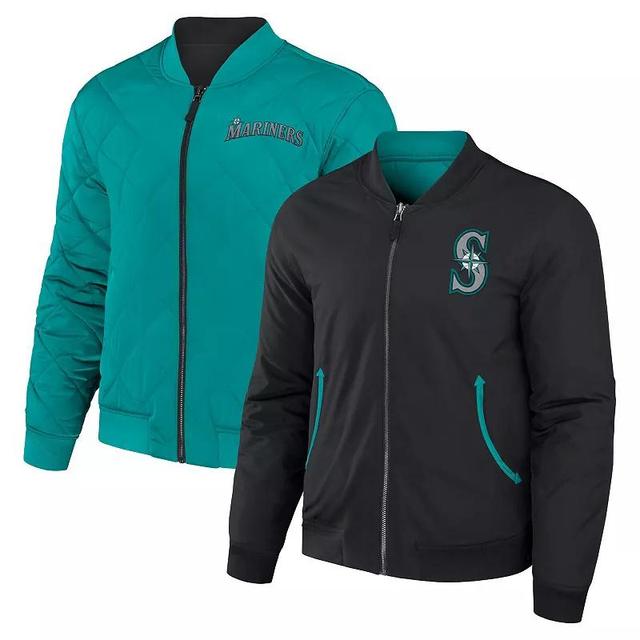 Mens Darius Rucker Collection by Fanatics /Aqua Seattle Mariners Reversible Full-Zip Bomber Jacket Product Image