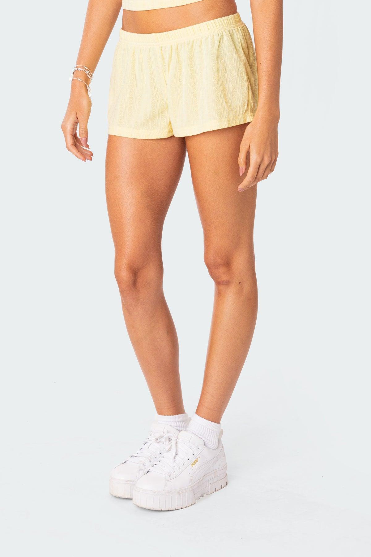 Irene Low Rise Pointelle Micro Shorts Product Image