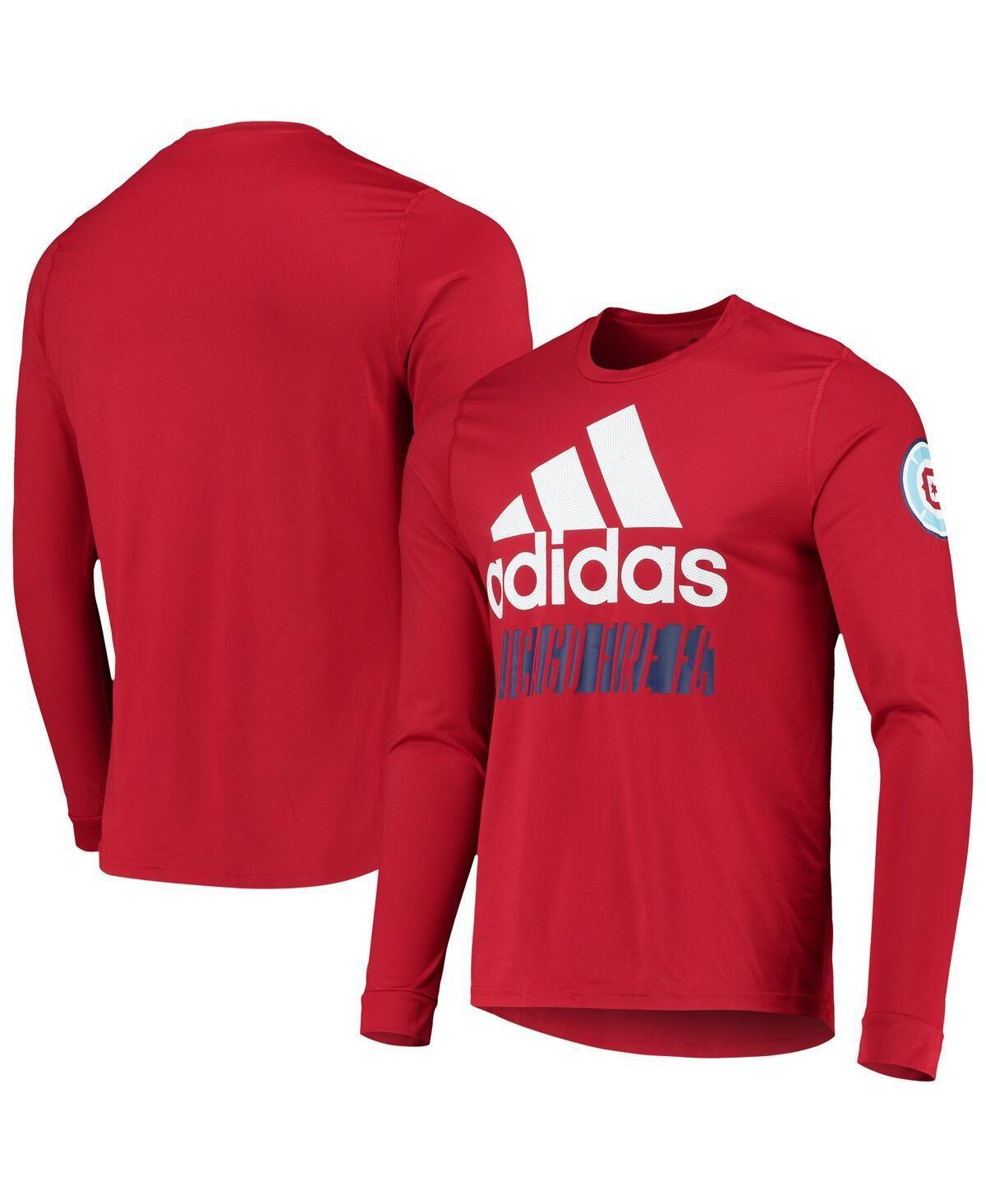 Mens adidas Red Chicago Fire Vintage Performance Long Sleeve T-Shirt Product Image