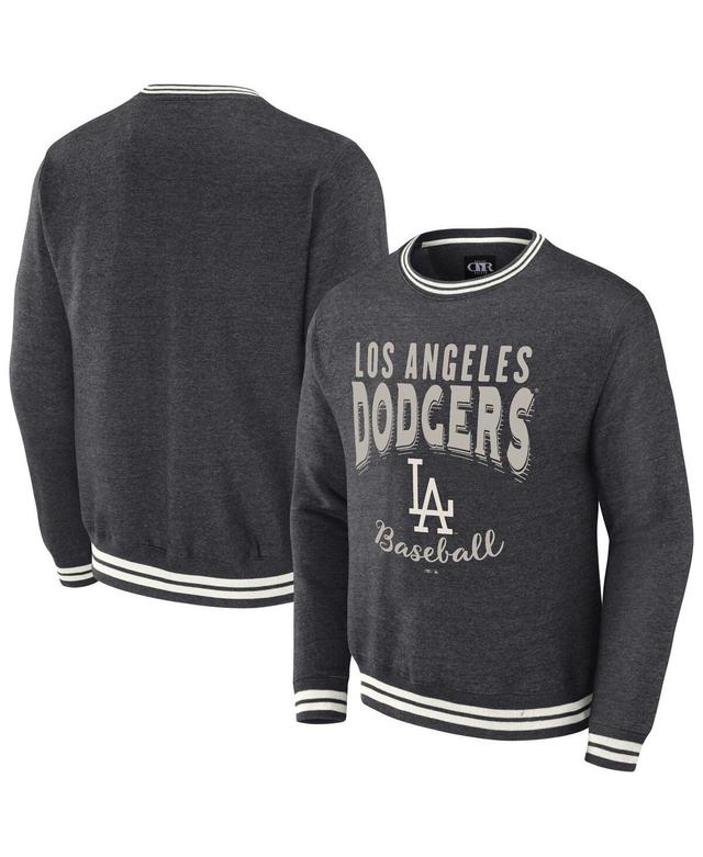 Mens Darius Rucker Collection by Fanatics Heather Charcoal Distressed Los Angeles Dodgers Vintage-Like Pullover Sweatshirt Product Image