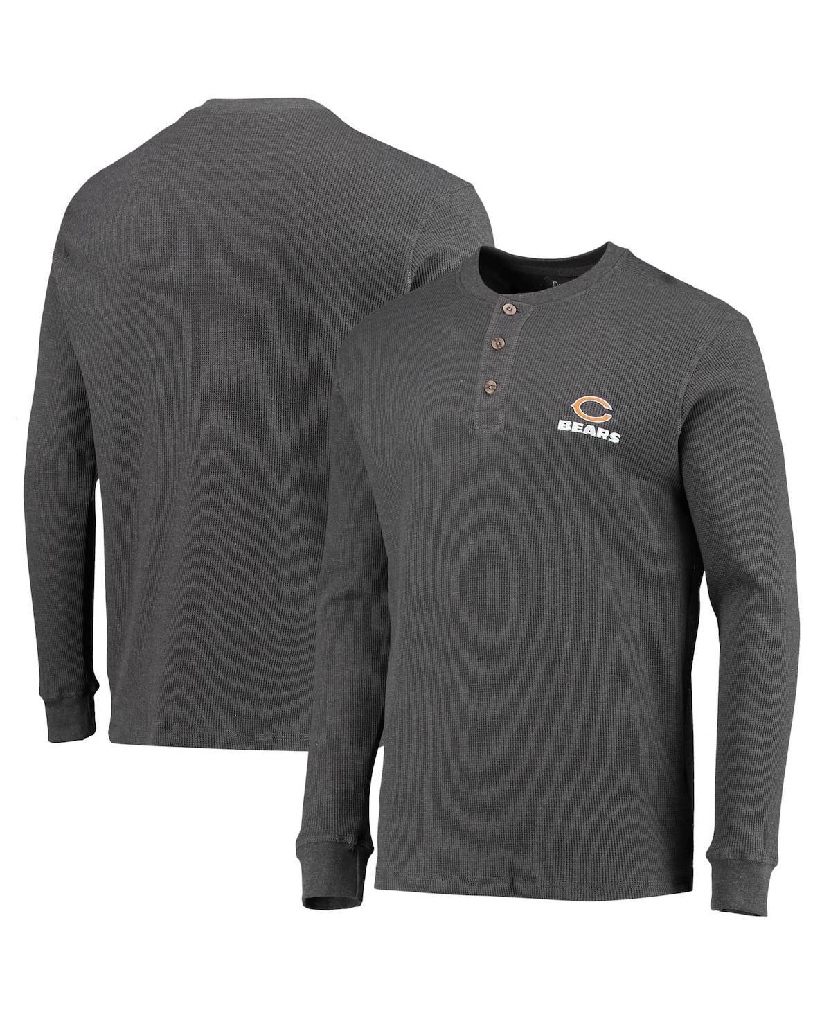 Men's Dunbrooke Heathered Gray Chicago Bears Logo Maverick Thermal Henley Long Sleeve T-Shirt Product Image