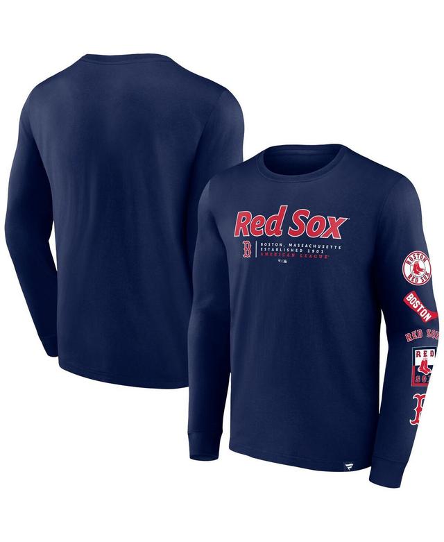 Mens Fanatics Branded Boston Red Sox Strike the Goal Long Sleeve T-Shirt Blue Product Image