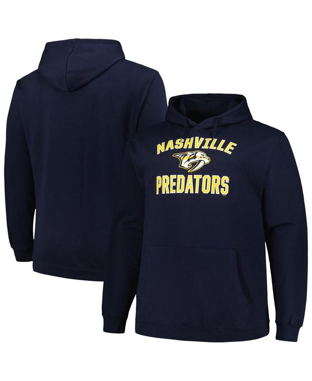 Mens Profile Navy Nashville Predators Big and Tall Arch Over Logo Pullover Hoodie Product Image